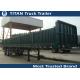 Reinforced 40 Tons side guard railing flatbed semi trailer with side wall