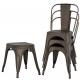 Metal Outdoor Indoor Stackable Restaurant Chairs Detachable Bronze Classic Style Restaurant