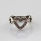 Fashion Jewelry 925 Silver Heart Ring with Pink Cubic Zircon(FR0147)