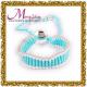Trendy girls light blue links friendship bracelets jewelry of thick silver plating LS026