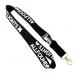 Plain Black Lanyards With Metal Hook , White Logo Id Card Neck Strap With Plastic Buckle