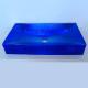 Glazed Glass Bathroom Wash Basins Sky Blue Color 40KG Weight Vessel Sinks