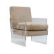 H81cm 1 Seat Acrylic Arm Chairs Velvet Back Acrylic Dining Chairs With Arms