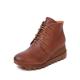 S310 Autumn And Winter New Leather Short Boots Original Handmade Lace-Up Waterproof Platform Wedge Round Toe Women'S Sho