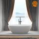 Regular popular bath tub design artificial stone matte white black freestanding bathtub