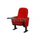 Red Solid Wood Auditorium Seating With Writing Tablet