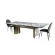 Italian Marble Luxury Style Dining Room Furniture Set Stainless Steel Leg Dining Table