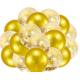 Gold Balloons + White Balloons + Confetti Balloons w/Ribbon | Rosegold Balloons for Parties