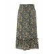 Ladies' Flower Printed Summer Long Beach Skirts With Frill In Hem