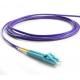Purple Fiber Optic Jumper , LC/UPC To LC/UPC OM4 Purple Duplex 3.0mm 8Mtrs LSZH