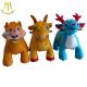 Hansel coin operated plush animal ride and colorful zoo animal set toy with plush animal electric scooter