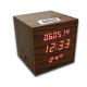 Digital LED Wooden Clock with Calendar, Radio, Bluetooth and Loudspeaker