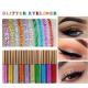 MSDS 10PCS / Set Glitter Eye Liner For Women Easy To Wear Pigmented Red White Gold Liquid Eyeliner Glitter Makeup