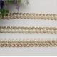 Precise design high end pearl and diamond style light gold 90 mm length purse metal chains