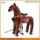 Plush Walking Horse Pony with Wheels, Ride On Brown Horse Toy base on Child exercise