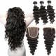 Loose Deep Wave Virgin Brazilian Human Hair Bundles With Closure No Tangle