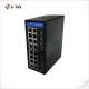 16 Port Industrial PoE Switch Managed 802.3at PoE + Switch 16K Bytes Giant Frame