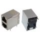 Stacked 2 Port Cat6 Industrial ethernet RJ45 Connector with internal magnetics