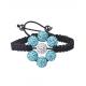 Tresor Paris Light Blue Flower 10mm Shamballa Crystal Bangle Bracelet