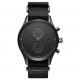 Black nylon strap chronograph quartz stainless steel watch water resistant