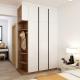 MDF Particle Board Solid Wood White Wardrobe 75cm Wide With Leminate Lacquer