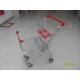 80L Supermarket Shopping Trolley American Design Shopping Carts With Red Plastic Parts