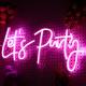 New Arrival Wall-mounted Custom Letter Let's Party LED Neon Light for Indoor Party