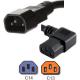 Black Right Angled Jumper IEC 60320 Power Cord C14 to C13 3 Conductor