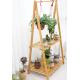 4 Tier Three Tier Bamboo Flower Pot Shelf Indoor Outdoor Foldable Hanging Pot Plant Shelves