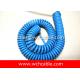 UL20280 (26AWG) 8 Conductors Oil Resistant TPU Spiral Cable Blue Jacket with Colorful PP Insulated Wire