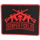 Custom Molded Soft PVC Patch USMC Semper Fidelis Marine Corps Red For Garment