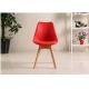 Red Beech Legs Tulip Dining Chair