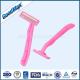 Pink Single Blade Disposable Razor With Fixed Head For Safer Shaving