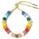 Rainbow Forte Beads Bracelet 8mm Beads 18k Real Gold Plated Brass
