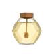 Luxury Hexagon Empty Glass Honey Jars 380ml With Dipper