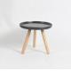 Round Normann Copenhagen Coffee Table , Metal Simple Coffee Table With Wooden Legs