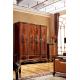 Solid Wood Veneer Classic 4 Door Antique Luxury Wooden Wardrobe