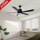 5 Speed Remote Control Quiet DC Motor Decorative 5 Blades Ceiling Fan With Light