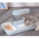 Pet Ceramic Automatic Cat Water Bowl With Extra Food Feeder