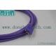 Round Shape Towline USB 2.0 Cable Purple With Signal Magnifier For Automatic Equipment