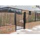Black Powder Coated Backyard Metal Fence / Metal Security Fencing For 3 Rails