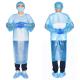 Thumb Loop Plastic Medical Disposable Gowns , Blue Disposable Isolation Gowns