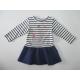 Long Sleeve Pretty Baby Girl Dresses Yarn Dyed Stripe Cotton