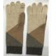 Cashmere Intarsia Knitted Gloves With Fingers / Asymmetric Pattern Open Slit
