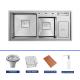 Equal Basin Style Handmade Stainless Steel Sink With Rear Drain Placement