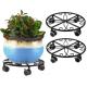 Powder Coated Iron Flower Stand with Heavy Duty Casters and Rolling Flower Pot Stand