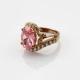 Rose Gold Plated 925 Silver Ring with 10mmx13m Oval Pink Cubic Zircon (R207)