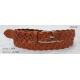 Tan Leather Braided Leather Belt Womens , Nickel Satin Buckle Ladies Belts For Jeans
