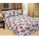 Durable Country Style Printed Quilt Set Hand Wash Natural Cotton Fabrics