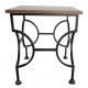 Durable Metal And Wood Side Table Laminate Top With Black Powder Coat Finish